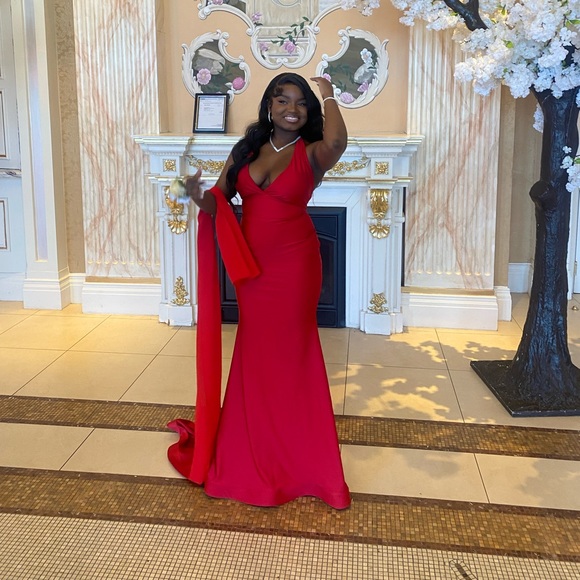 Jessica Angel Halter Long Formal Gown 378 - Picture 3 of 5